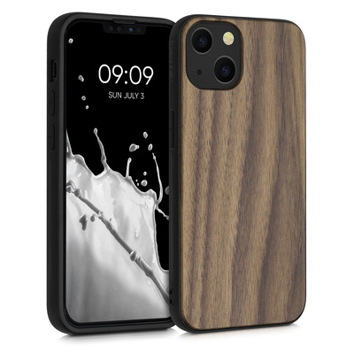 Cross selling Holzhülle mit TPU Bumper für Apple iPhone 13 Walnussholz