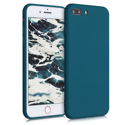 Cross selling Slim Gummierte Silikon Hülle für Apple iPhone 7 Plus / iPhone 8 Plus in Petrol matt