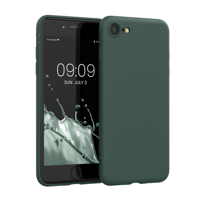 Cross selling Slim Gummierte Silikon Hülle für Apple iPhone SE (2022) / iPhone SE (2020) / iPhone 8 / iPhone 7 in Blaugrün