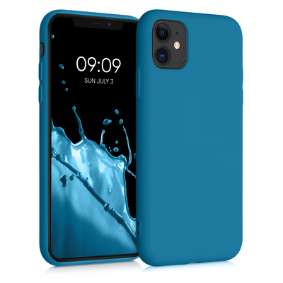 Slim Gummierte Silikon Hülle für Apple iPhone 11 in Karibikblau