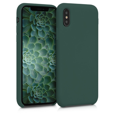 Cross selling Gummierte Silikon Hülle für Apple iPhone XS in Moosgrün