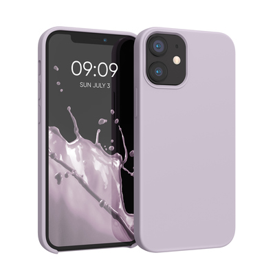 Gummierte Silikon Hülle für Apple iPhone 12 mini in Purple Cloud