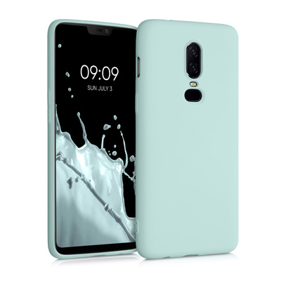 Cross selling Slim Gummierte Silikon Hülle für OnePlus 6 in Cool Mint