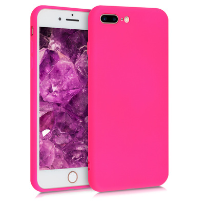 Cross selling Slim Gummierte Silikon Hülle für Apple iPhone 7 Plus / iPhone 8 Plus in Neon Pink