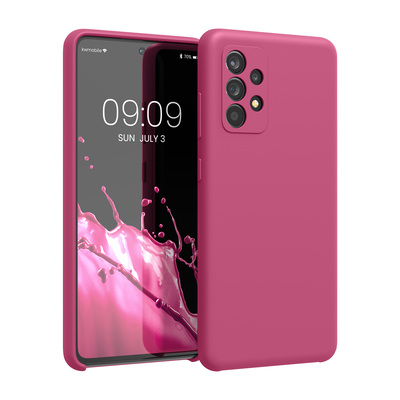 Cross selling Gummierte Silikon Hülle für Samsung Galaxy A52 / A52 5G / A52s 5G in Himbeer Pink