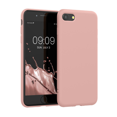 Slim Gummierte Silikon Hülle für Apple iPhone SE (2022) / iPhone SE (2020) / iPhone 8 / iPhone 7 in Orange Clay