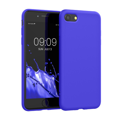 Cross selling Slim Gummierte Silikon Hülle für Apple iPhone SE (2022) / iPhone SE (2020) / iPhone 8 / iPhone 7 in Baltik Blau