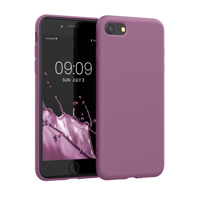 Slim Gummierte Silikon Hülle für Apple iPhone SE (2022) / iPhone SE (2020) / iPhone 8 / iPhone 7 in Orchidee Violett