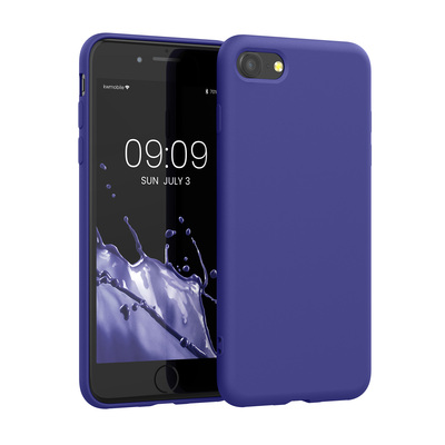 Slim Gummierte Silikon Hülle für Apple iPhone SE (2022) / iPhone SE (2020) / iPhone 8 / iPhone 7 in Blauviolett