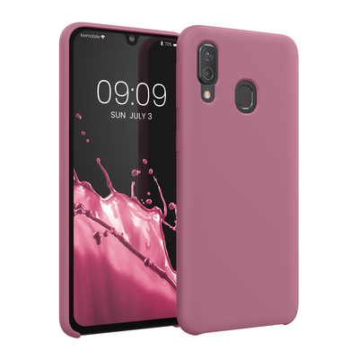 Gummierte Silikon Hülle für Samsung Galaxy A40 in Dark Rose