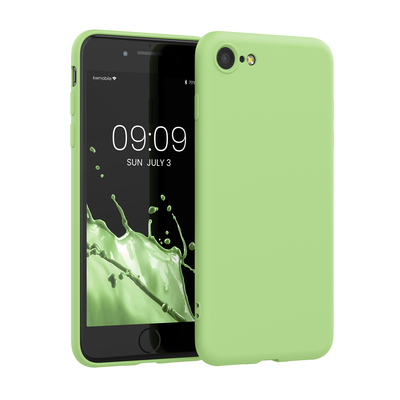 Slim Gummierte Silikon Hülle für Apple iPhone SE (2022) / iPhone SE (2020) / iPhone 8 / iPhone 7 in Grüne Tomate