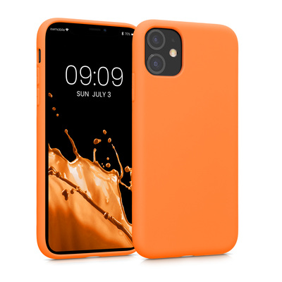 Slim Gummierte Silikon Hülle für Apple iPhone 11 in Fruity Orange