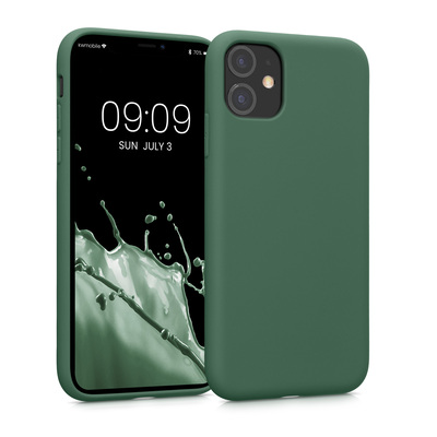 Slim Gummierte Silikon Hülle für Apple iPhone 11 in Dunkelgrün