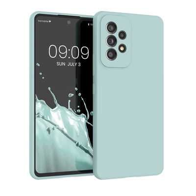 Gummierte Silikon Hülle für Samsung Galaxy A53 5G in Cool Mint