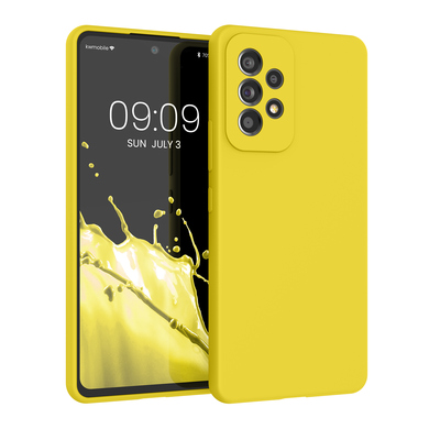 Gummierte Silikon Hülle für Samsung Galaxy A53 5G in Strahlend Gelb