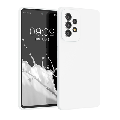 Gummierte Silikon Hülle für Samsung Galaxy A53 5G in Weiß matt