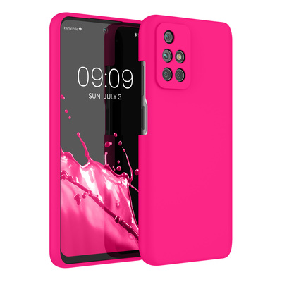 Gummierte Silikon Hülle für Xiaomi Redmi 10 (2021 / 2022) in Neon Pink