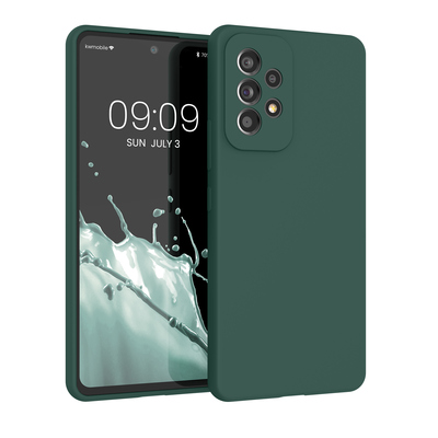 Gummierte Silikon Hülle für Samsung Galaxy A53 5G in Moosgrün