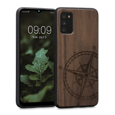 Holz Hardcase mit TPU Bumper kompatibel mit Samsung Galaxy A03s