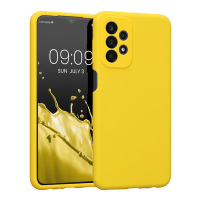 TPU Case gummiert mit Kameraschutz für Samsung Galaxy A23 4G / 5G Strahlend Gelb