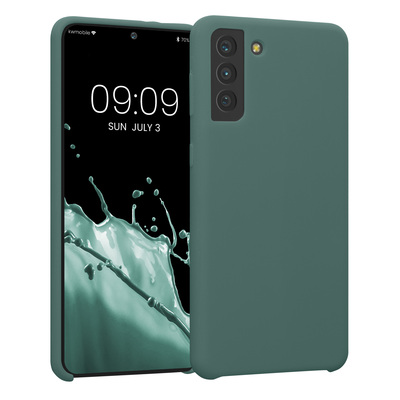 Cross selling Gummierte Silikon Hülle für Samsung Galaxy S21 Plus in Moosgrün