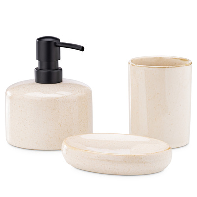 Cross selling Badezimmer Set 3-teilig Sandoptik