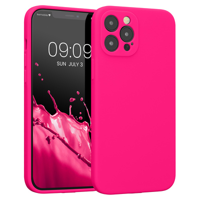 Cross selling Gummierte Silikon Hülle mit Kameraschutz für Apple iPhone 12 Pro Max in Neon Pink