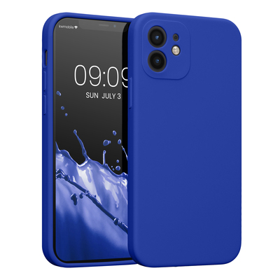 TPU Case gummiert mit Kameraschutz für Apple iPhone 12 Baltik Blau