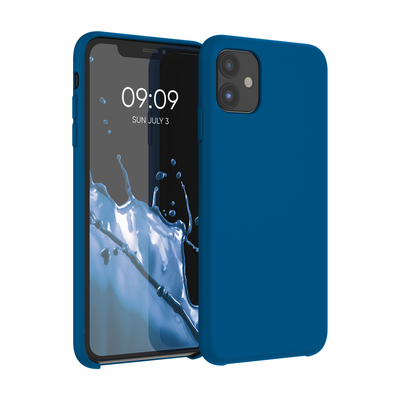 Gummierte Silikon Hülle für Apple iPhone 11 in Blue Reef