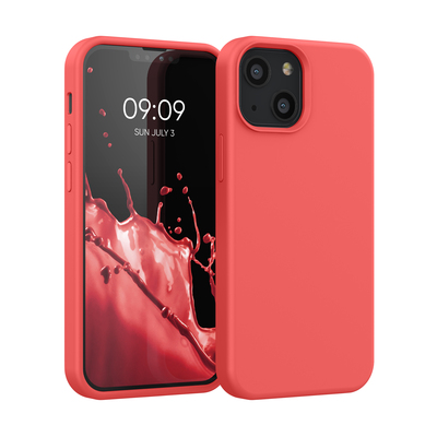 Cross selling Gummierte Silikon Hülle für Apple iPhone 13 mini in Neon Koralle