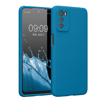 TPU Case gummiert mit Kameraschutz für Motorola Moto G42 Karibikblau