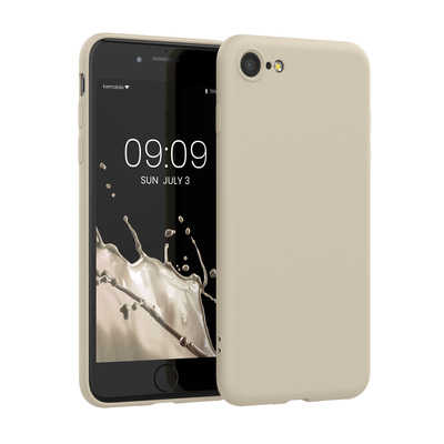 Slim Gummierte Silikon Hülle für Apple iPhone SE (2022) / iPhone SE (2020) / iPhone 8 / iPhone 7 in Creme