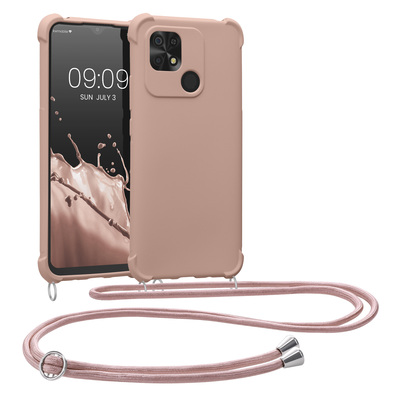 TPU Case matt mit Kordel zum Umhängen für Xiaomi Redmi 10C Coconut Swirl