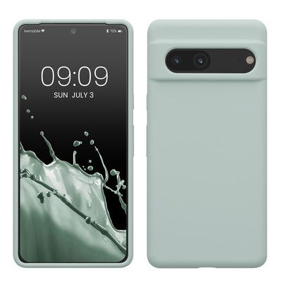 Gummierte Silikon Hülle für Google Pixel 7 in Cool Mint
