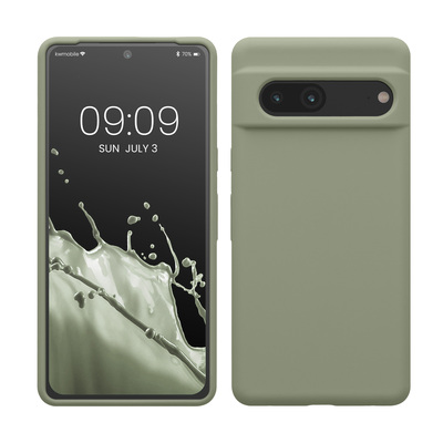 Gummierte Silikon Hülle für Google Pixel 7 in Graugrün