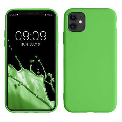 Slim Gummierte Silikon Hülle für Apple iPhone 11 in Neon Grün