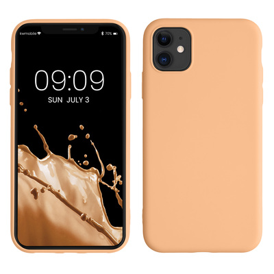Slim Gummierte Silikon Hülle für Apple iPhone 11 in Pfirsich