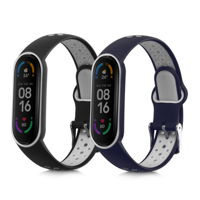 2x Armband kompatibel mit Xiaomi Mi Smart Band 6 / Mi Band 6 / Band 5