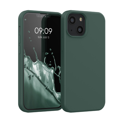 Cross selling Gummierte Silikon Hülle für Apple iPhone 13 mini in Moosgrün
