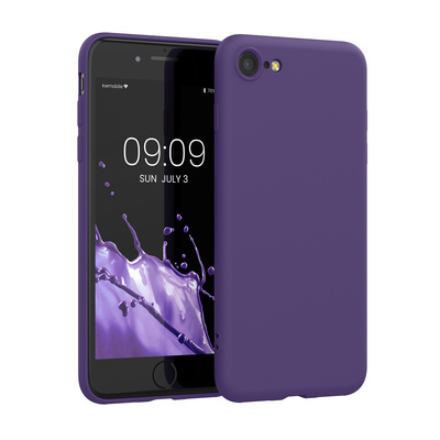 Slim Gummierte Silikon Hülle für Apple iPhone SE (2022) / iPhone SE (2020) / iPhone 8 / iPhone 7 in Hyacinth Purple