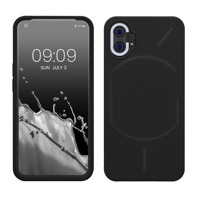 Gummierte Silikon Hülle für Nothing Phone (1) in Schwarz Gummierte Silikon Hülle für Nothing Phone (1) in Schwarz