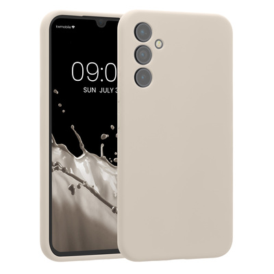 Gummierte Silikon Hülle mit Kameraschutz für Samsung Galaxy A34 5G in Creme matt Gummierte Silikon Hülle mit Kameraschutz für Samsung Galaxy A34 5G in Creme matt