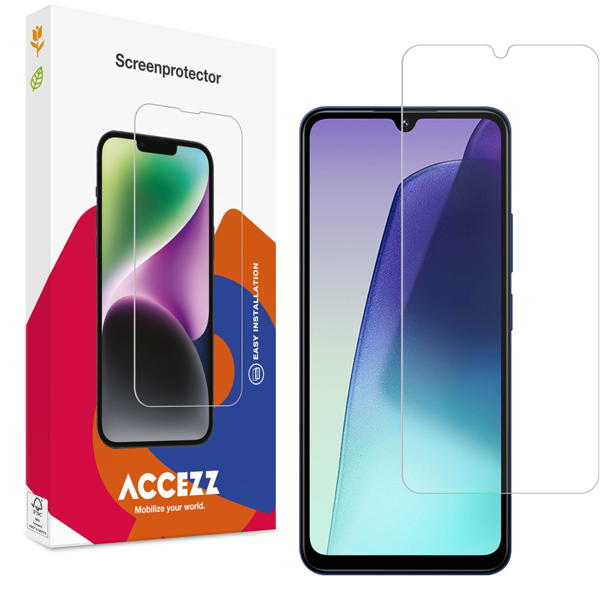 Accezz Screen Protector aus gehärtetem Glas für das Xiaomi Redmi 14C