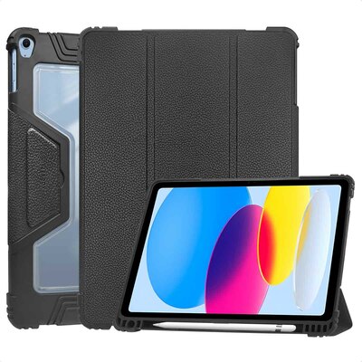 Accezz Rugged Trifold Klapphülle für das Apple iPad 11 (2025) 11 Zoll A16 / iPad 10 (2022) 10.9 Zoll - Schwarz