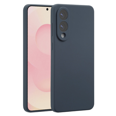 Accezz Liquid Silikoncase mit MagSafe für das Samsung Galaxy S25 Edge - Dunkelblau