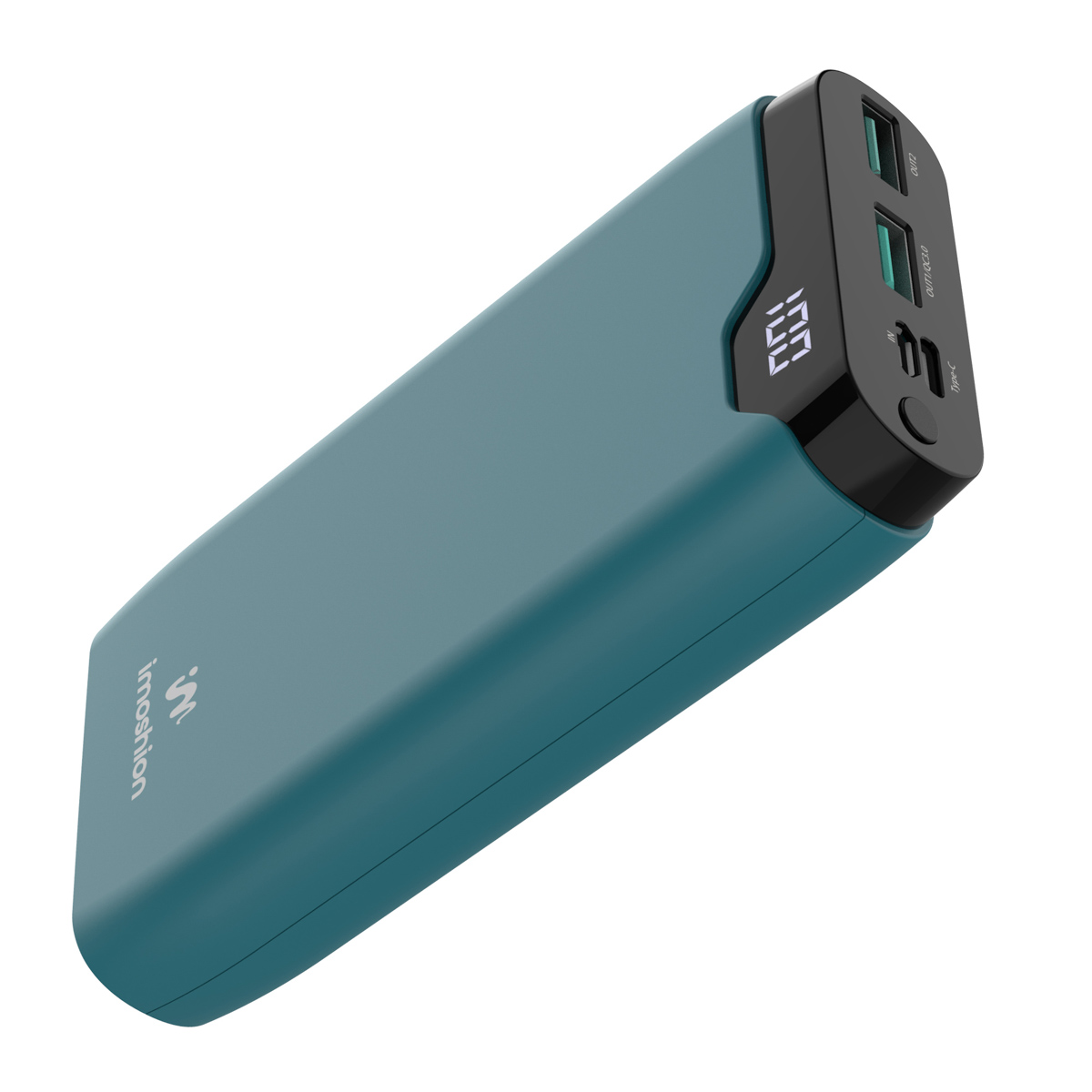 imoshion Powerbank - 20.000 mAh - Schnelles Aufladen und Power Delivery - Petrol Green