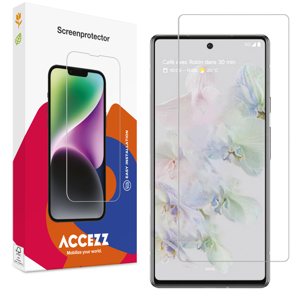 Accezz Screen Protector aus gehärtetem Glas Google Pixel 7