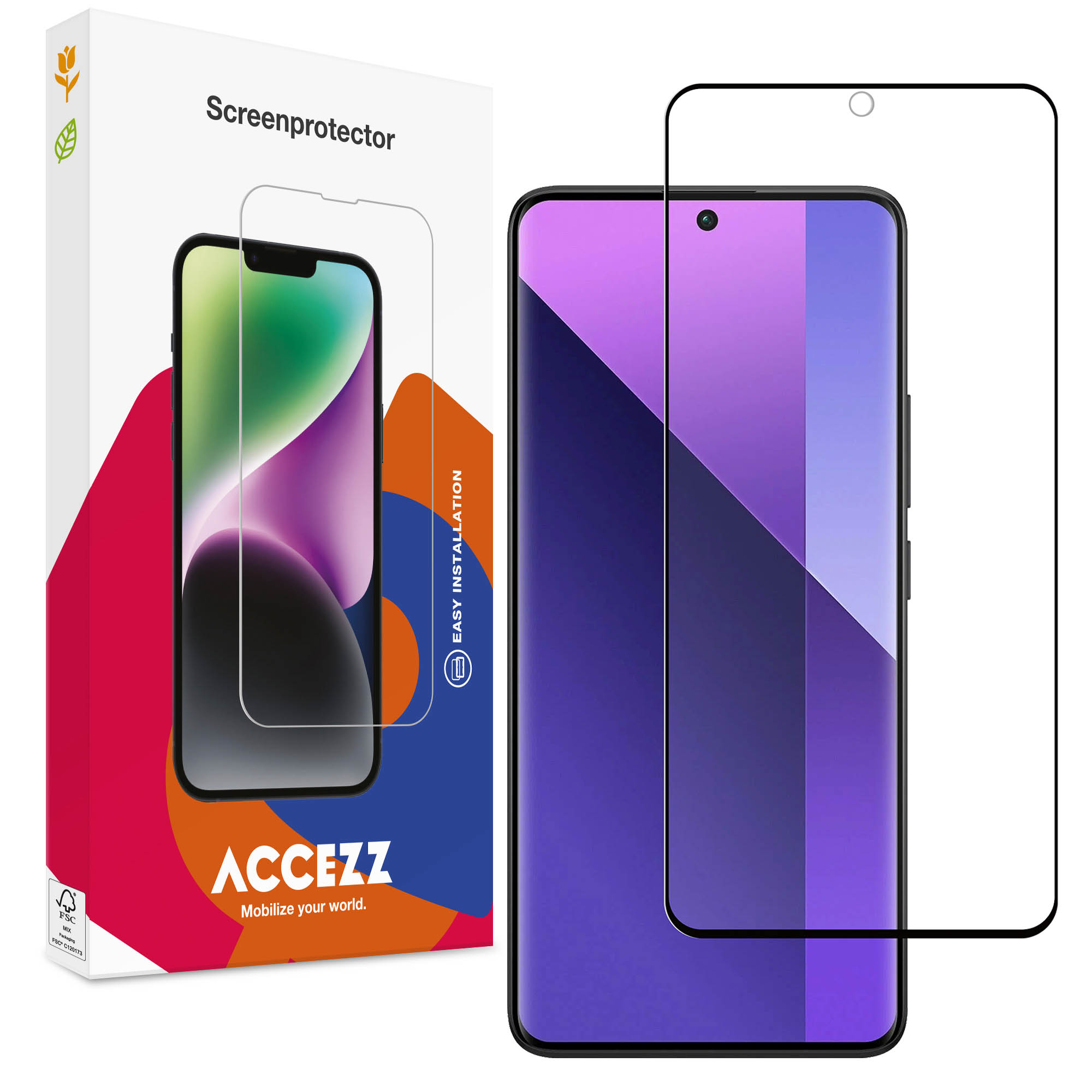 Accezz Full Cover Screen Protector aus gehärtetem Glas Xiaomi Redmi Note 13 Pro Plus (5G)