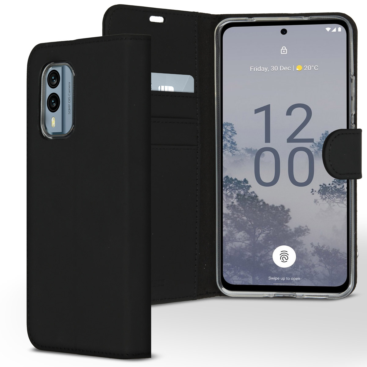 Accezz Wallet TPU Klapphülle Nokia X30 - Schwarz